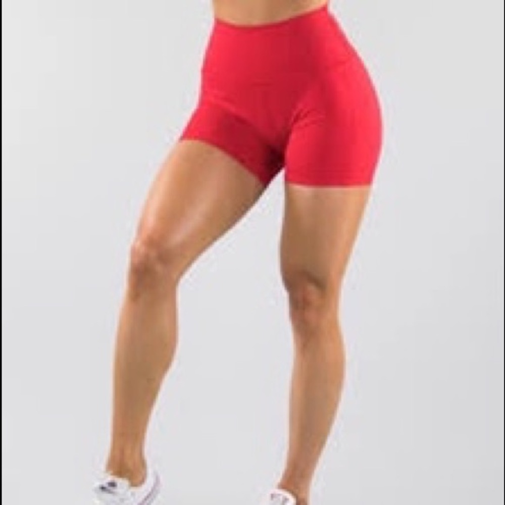 Red Seamless Alphalete Seamless Shorts XS